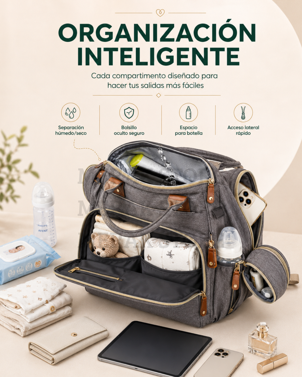 Pañalera Multiusos para Bebé con Cambiador Expandible 💼👶