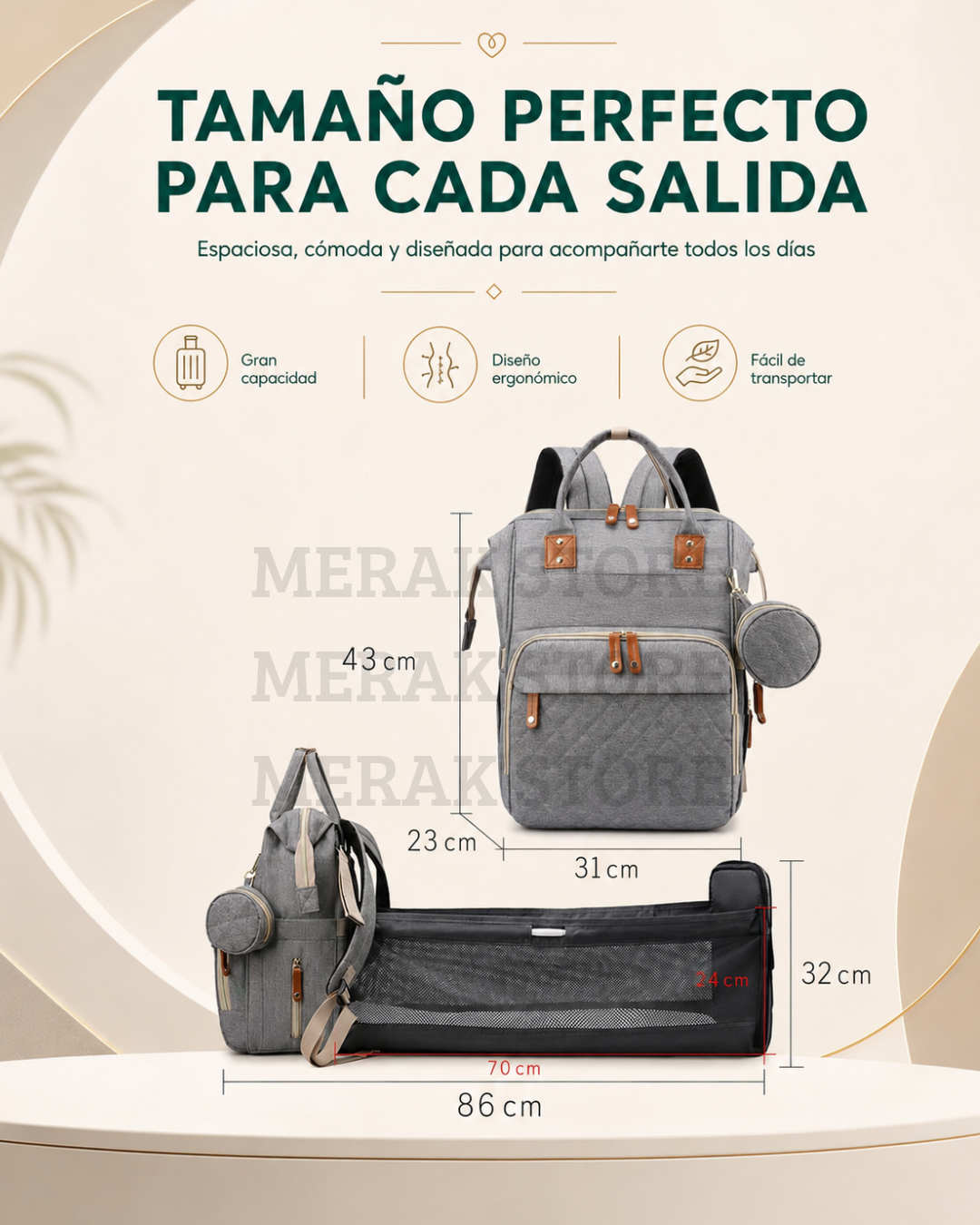Pañalera Multiusos para Bebé con Cambiador Expandible 💼👶