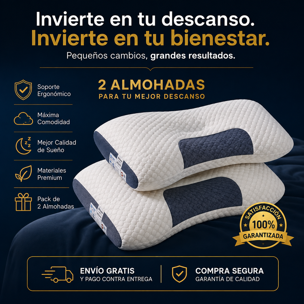 Combo 2 Almohadas Ergonómicas Cervicales para un Descanso Reparador
