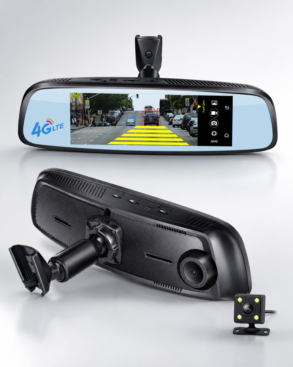 Espejo Retrovisor Inteligente 4 en 1 con Pantalla Táctil