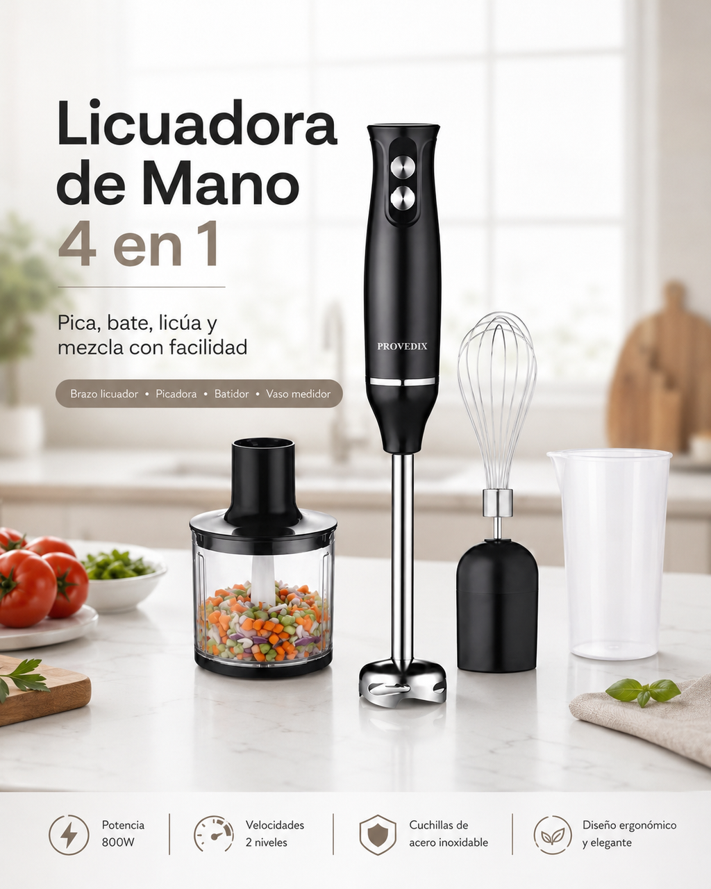 ¿Sigue Usando la Misma Licuadora Estorbosa de Siempre? - Licuadora De Mano 4 En 1