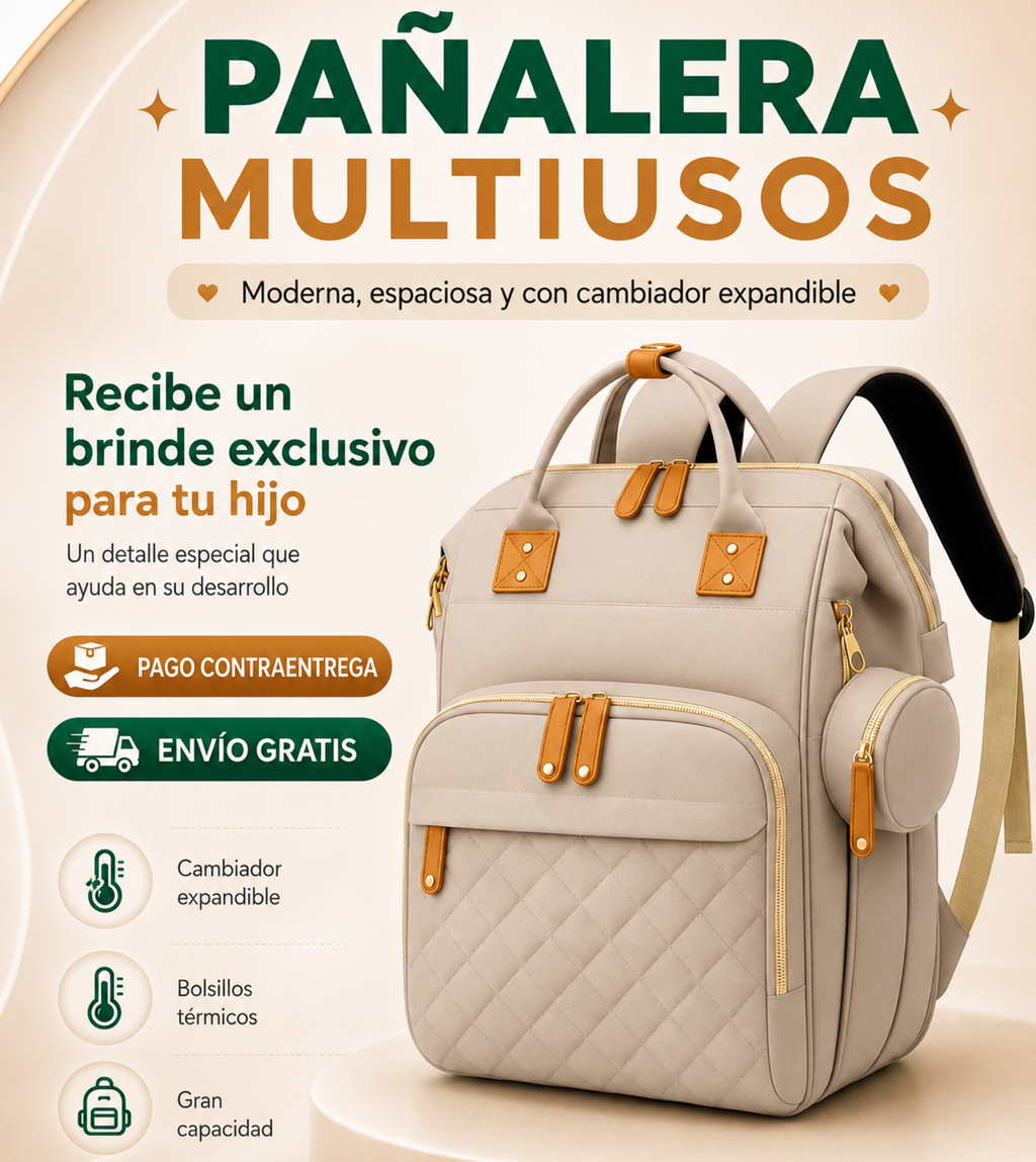 Pañalera Multiusos para Bebé con Cambiador Expandible 💼👶