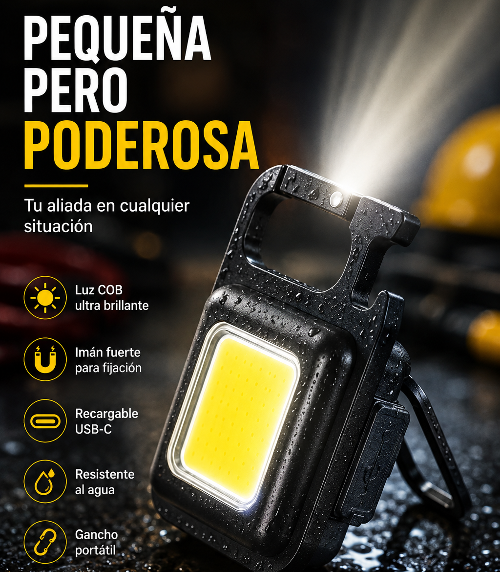 FlashLight Hook - Mini Linterna LED Multifuncional Recargable 6 en 1 | Compra 1 y llévate 3