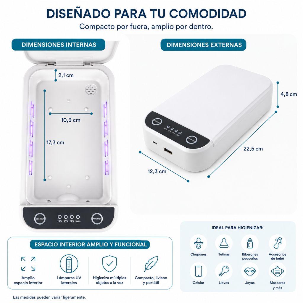 Esterilizador UV Portátil Multiuso para Chupetes y Accesorios