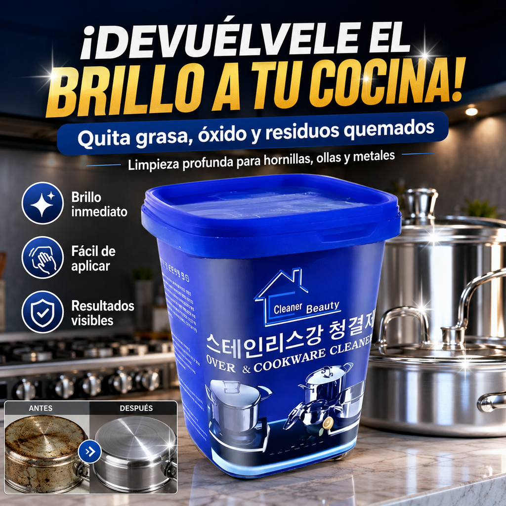 Pasta Quita Grasa 500g para Devolver el Brillo a Ollas y Hornillas