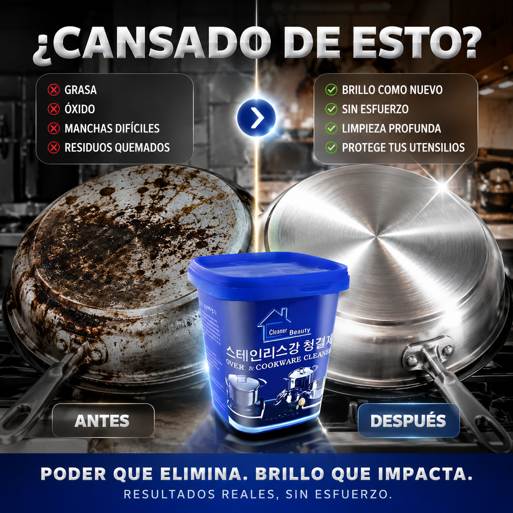 Pasta Quita Grasa 500g para Devolver el Brillo a Ollas y Hornillas