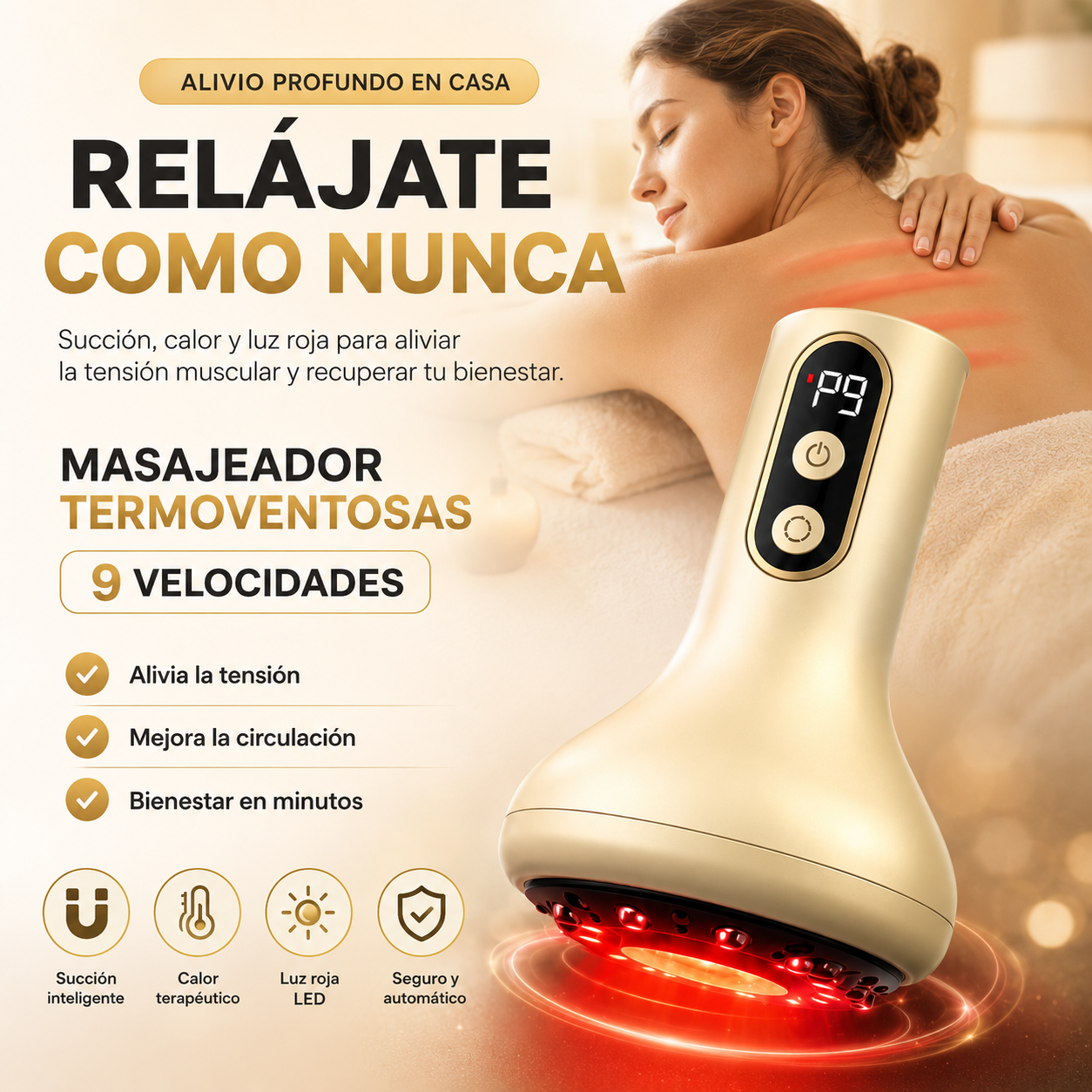 MASAJEADOR TERMOVENTOSAS 9 VELOCIDADES