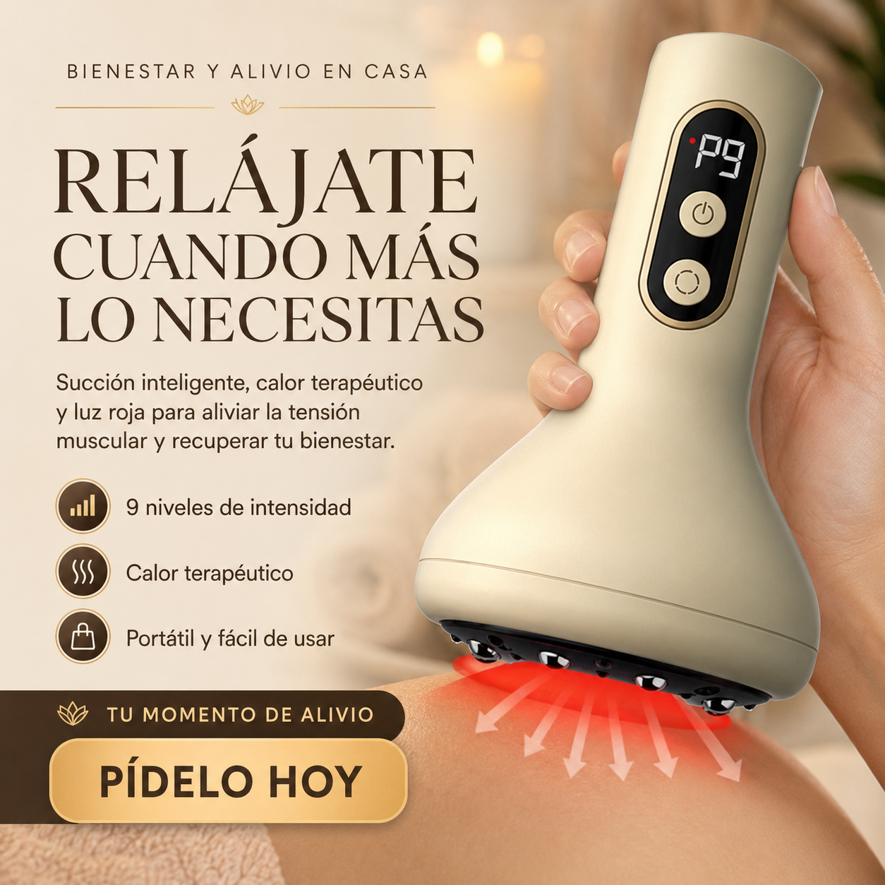 MASAJEADOR TERMOVENTOSAS 9 VELOCIDADES